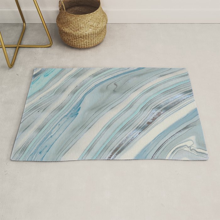 Soft Blue Aqua Marble Elegance Rug Gallery Image 1