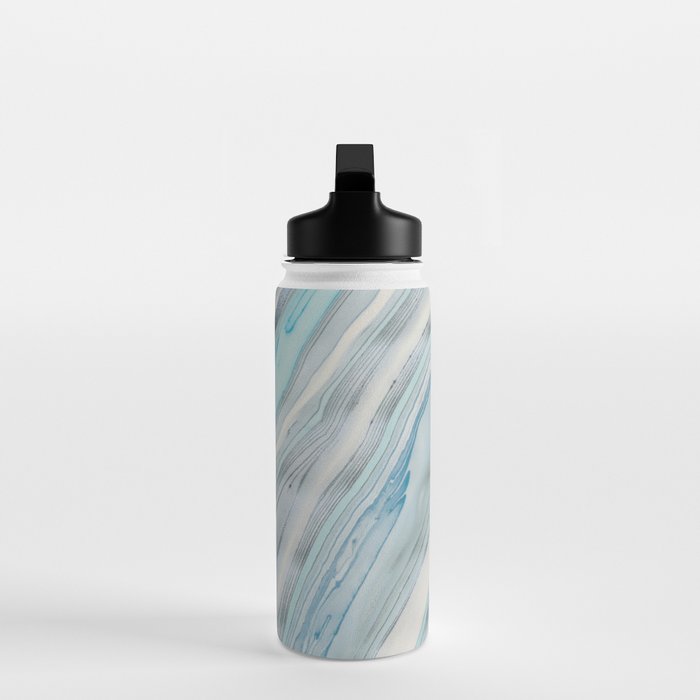 Soft Blue Aqua Marble Elegance Water Bottle Gallery Image 3