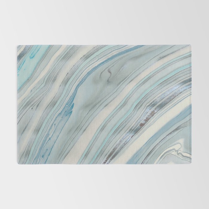 Soft Blue Aqua Marble Elegance Rug Gallery Image 2