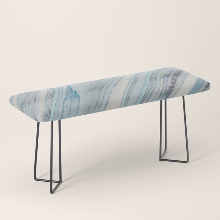 Soft Blue Aqua Marble Elegance Bench Gallery Image 1