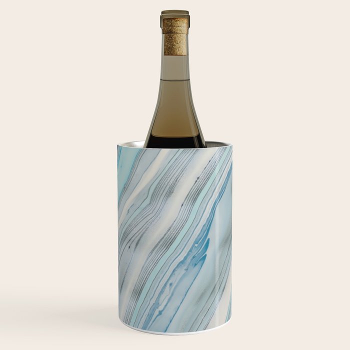 Soft Blue Aqua Marble Elegance Wine Chiller Gallery Image 2