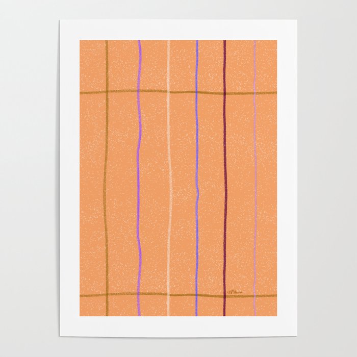 Textured Picnic Pattern in Calm Peach Poster Gallery Image 4