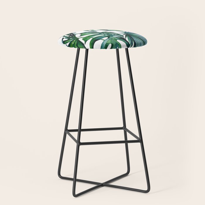 Tropical Palm Leaves Classic Stool Gallery Image 1