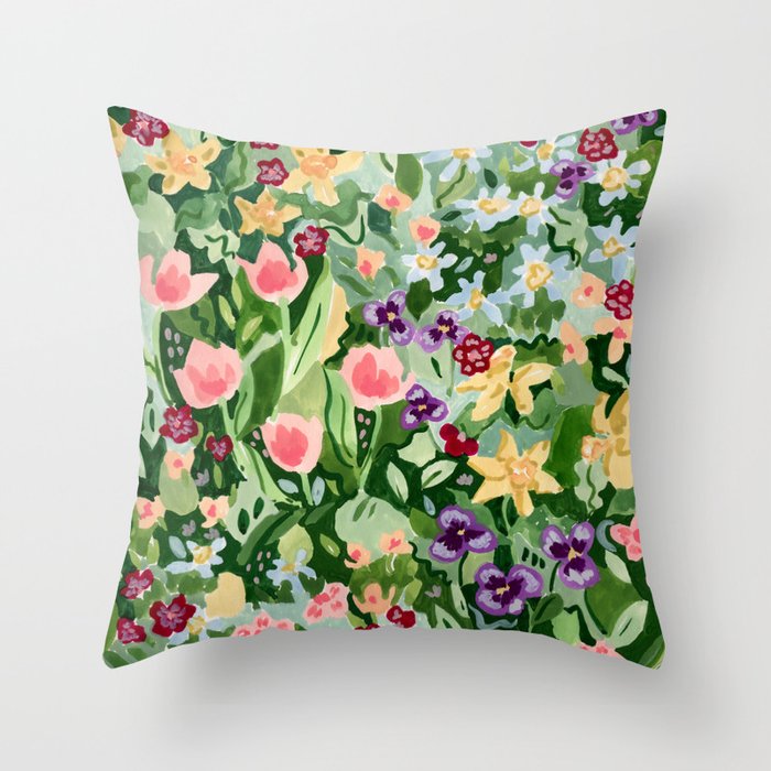 Spring Wildflowers Throw Pillow Gallery Image 1