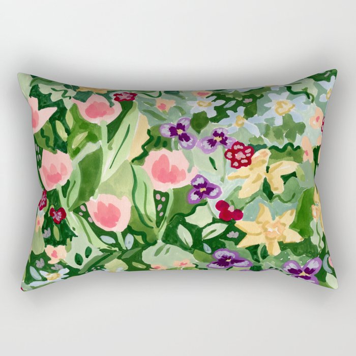 Spring Wildflowers Rectangular Pillow Gallery Image 1