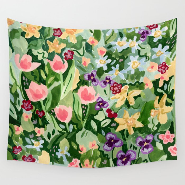 Spring Wildflowers Wall Tapestry Gallery Image 1