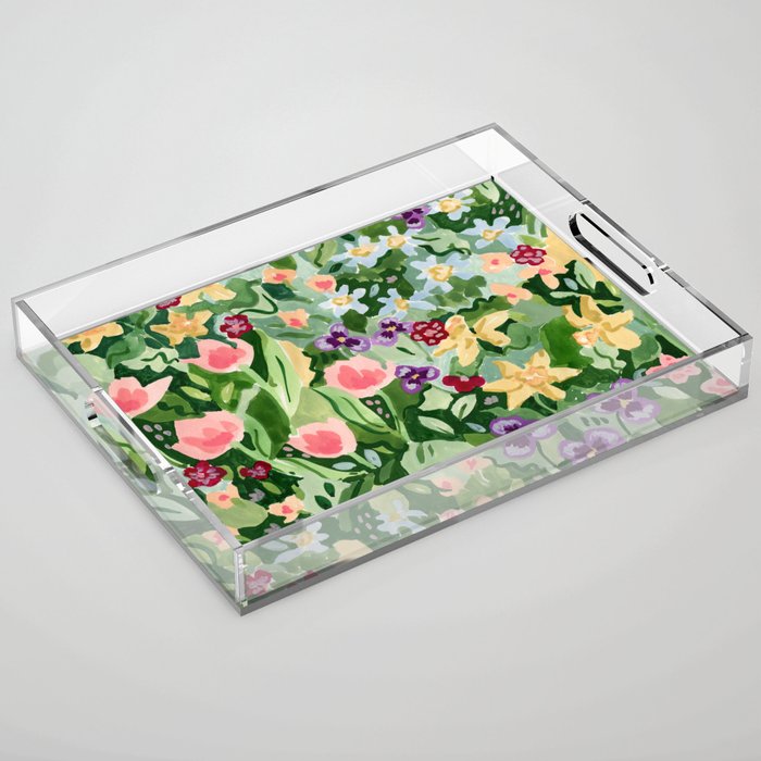 Spring Wildflowers Acrylic Tray Gallery Image 1