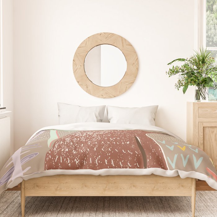 Block print brown bunny Duvet Cover Gallery Image 3