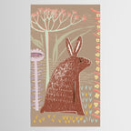Block print brown bunny Tablecloth Gallery Image 2