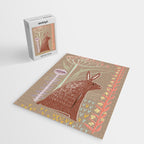 Block print brown bunny Jigsaw Puzzle Gallery Image 2