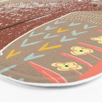 Block print brown bunny Bath Mat Gallery Image 3