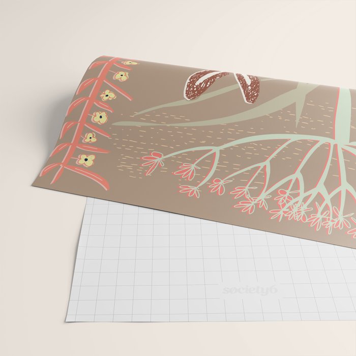 Block print brown bunny Wrapping Paper Gallery Image 2