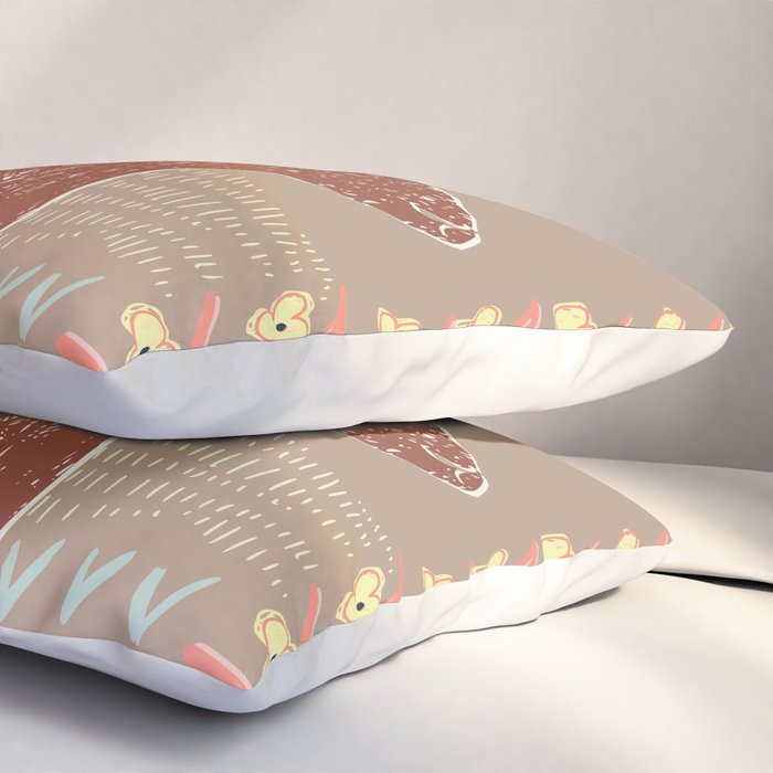 Block print brown bunny Pillow Sham Gallery Image 3
