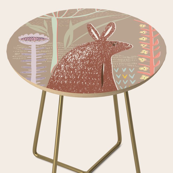 Block print brown bunny Side Table Gallery Image 2