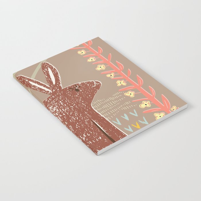 Block print brown bunny Notebook Gallery Image 1