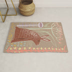 Block print brown bunny Rug Gallery Image 1