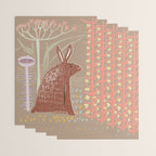 Block print brown bunny Wrapping Paper Gallery Image 3
