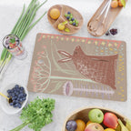 Block print brown bunny Cutting Board Gallery Image 2
