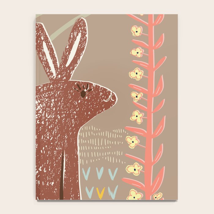 Block print brown bunny Notebook Gallery Image 4