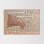 Block print brown bunny Rug Gallery Image 2