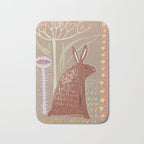 Block print brown bunny Bath Mat Gallery Image 1