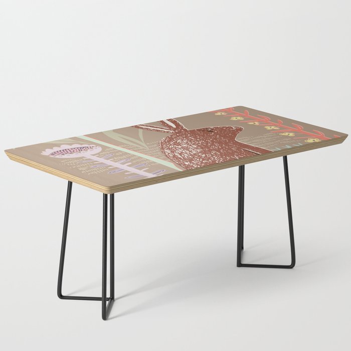 Block print brown bunny Coffee Table Gallery Image 1