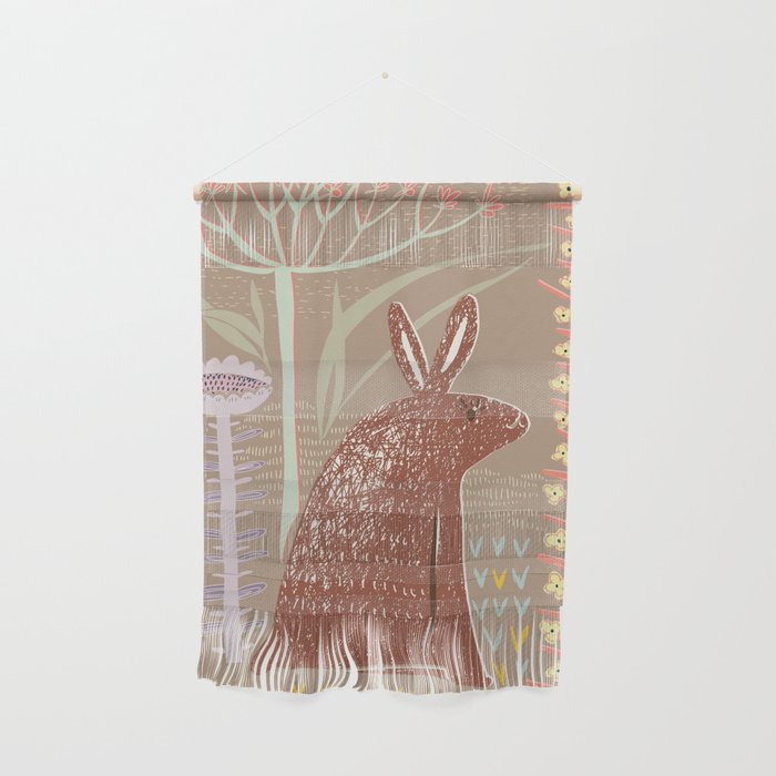 Block print brown bunny Wall Hanging Gallery Image 1