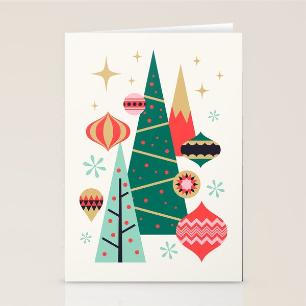 Retro Christmas Card Theme - Plain White Stationery Card Gallery Image 2