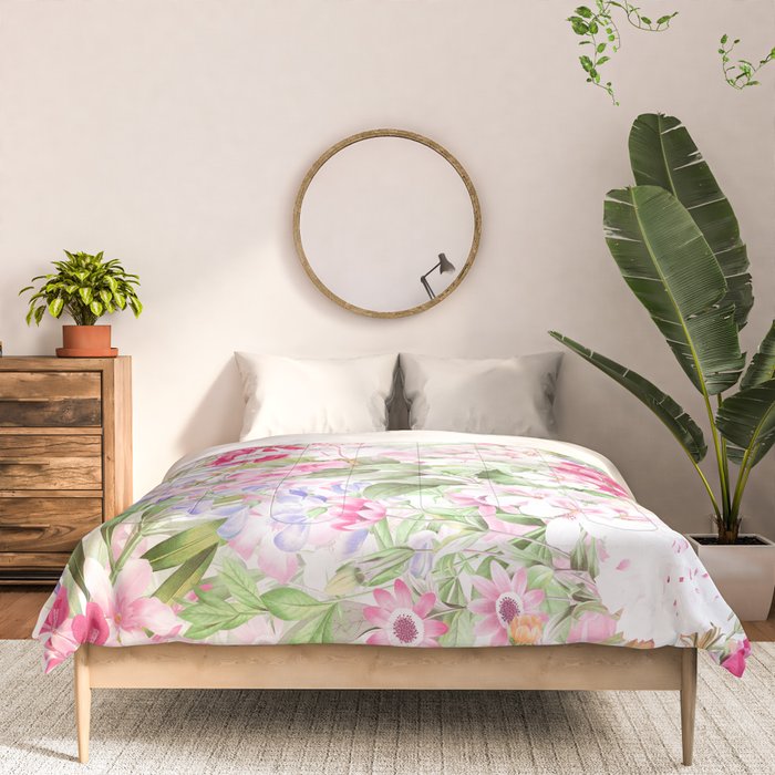 Vintage & Shabby Chic - Pastel Spring Flower Medow Comforter Gallery Image 3