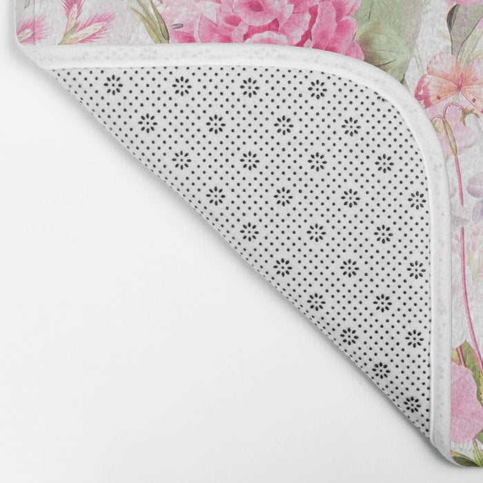 Vintage & Shabby Chic - Pastel Spring Flower Medow Bath Mat Gallery Image 2