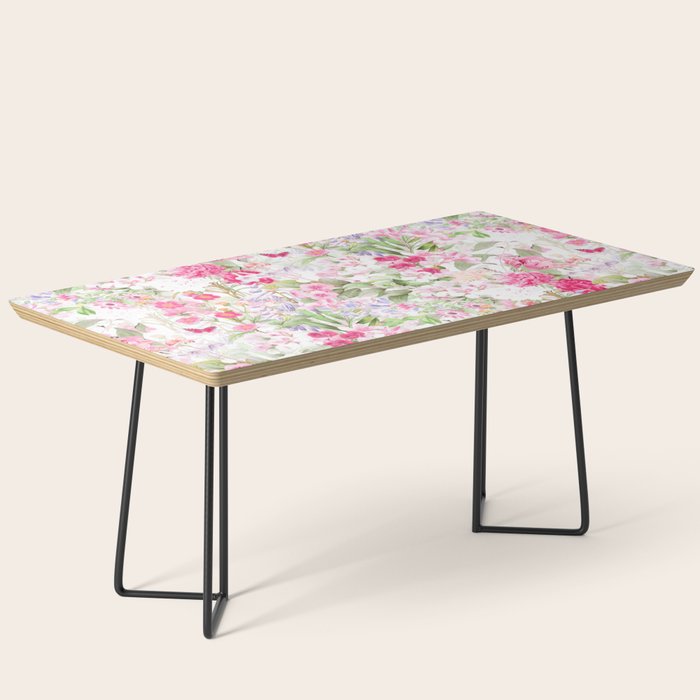 Vintage & Shabby Chic - Pastel Spring Flower Medow Coffee Table Gallery Image 1