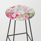 Vintage & Shabby Chic - Pastel Spring Flower Medow Stool Gallery Image 2
