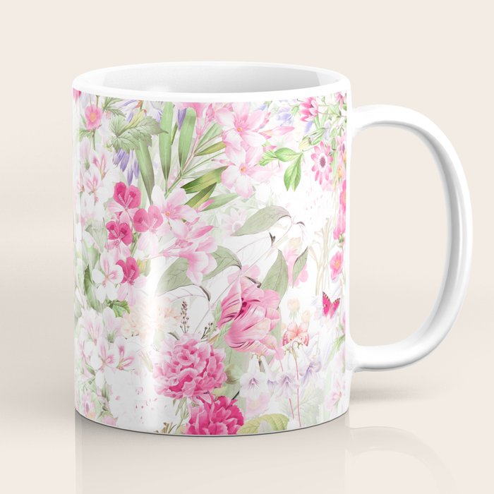 Vintage & Shabby Chic - Pastel Spring Flower Medow Coffee Mug Gallery Image 1