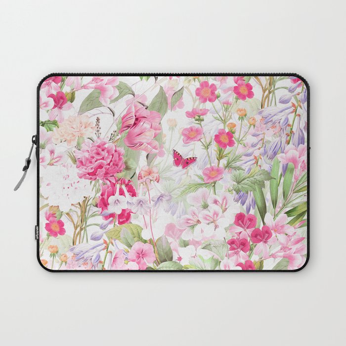Vintage & Shabby Chic - Pastel Spring Flower Medow Laptop Sleeve Gallery Image 1