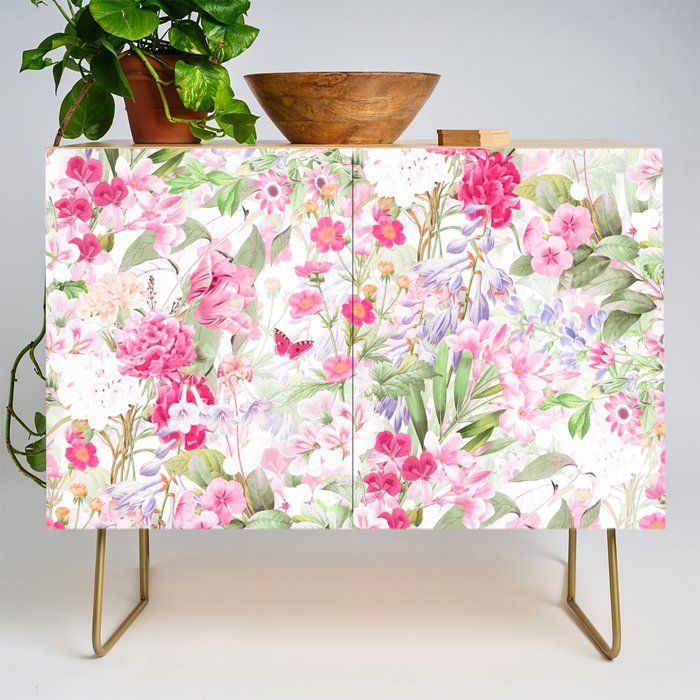 Vintage & Shabby Chic - Pastel Spring Flower Medow Credenza Gallery Image 1