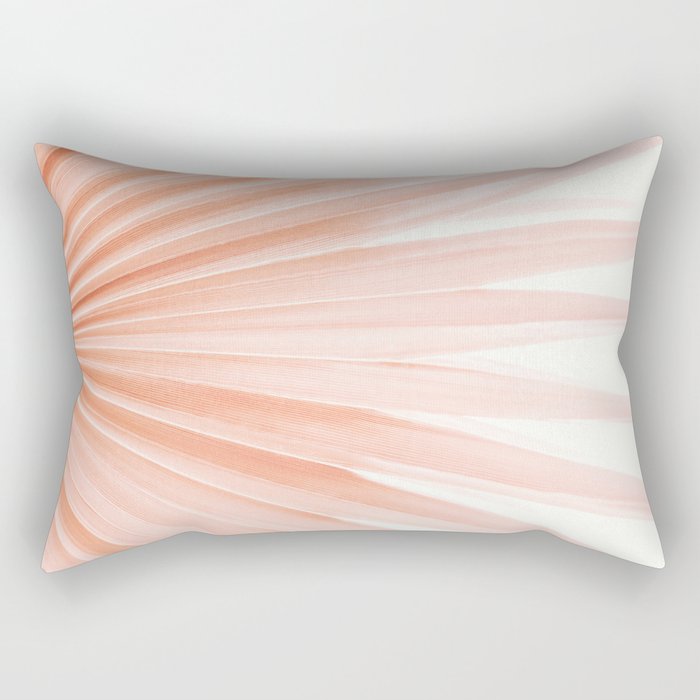 Blush Pink Fan Palm Rectangular Pillow Gallery Image 1
