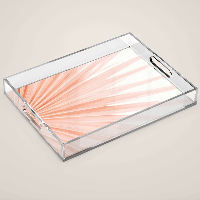 Blush Pink Fan Palm Acrylic Tray Gallery Image 1