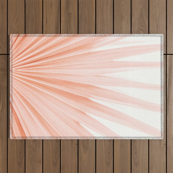 Blush Pink Fan Palm Outdoor Rug Gallery Image 1