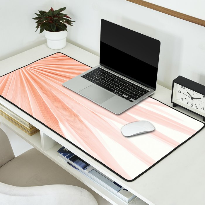 Blush Pink Fan Palm Desk Mat Gallery Image 2