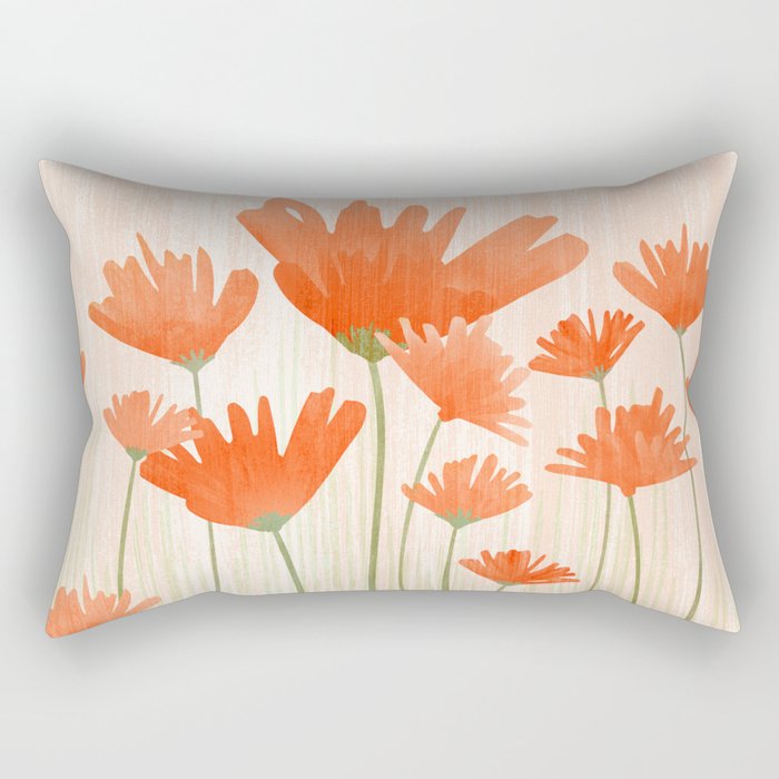 Red Poppy Flower Garden Rectangular Pillow Gallery Image 2