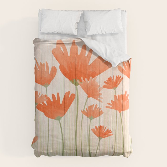 Red Poppy Flower Garden Comforter Gallery Image 1