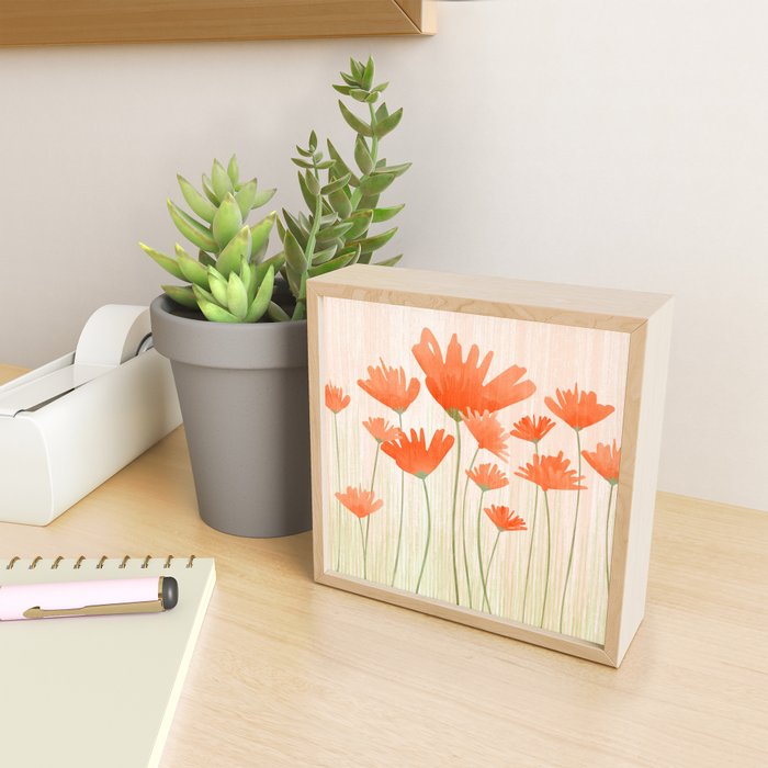 Red Poppy Flower Garden Mini Art Print Gallery Image 2