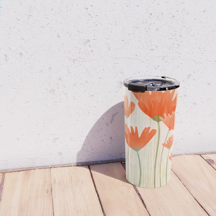 Red Poppy Flower Garden Travel Mug Gallery Image 4