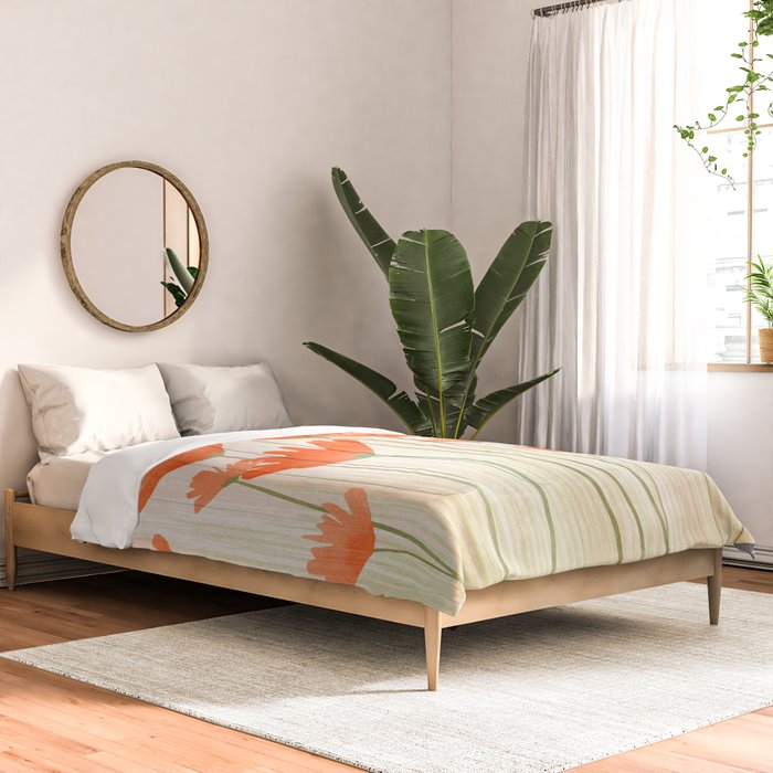 Red Poppy Flower Garden Comforter Gallery Image 2