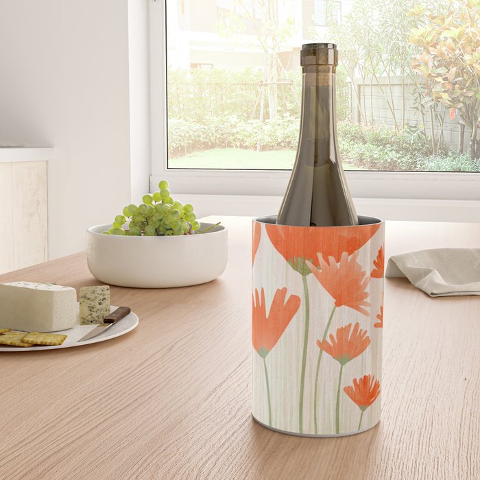 Red Poppy Flower Garden Wine Chiller Gallery Image 4