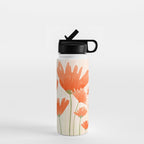 Red Poppy Flower Garden Water Bottle Gallery Image 1