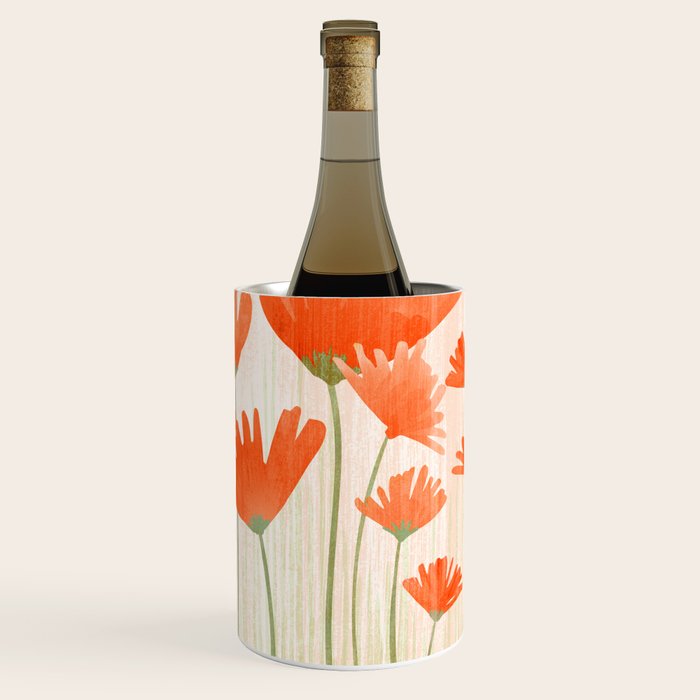 Red Poppy Flower Garden Wine Chiller Gallery Image 1