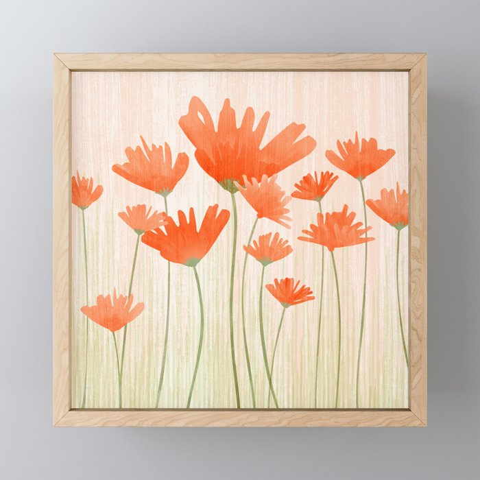 Red Poppy Flower Garden Mini Art Print Gallery Image 1