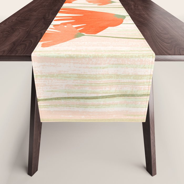 Red Poppy Flower Garden Table Runner Gallery Image 1