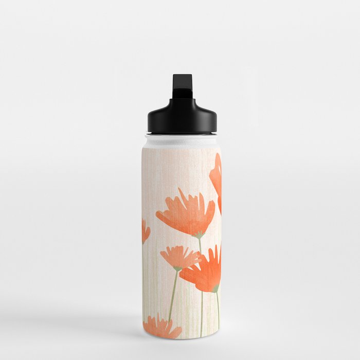 Red Poppy Flower Garden Water Bottle Gallery Image 3